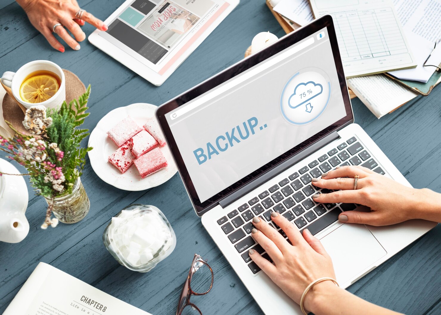 Backup the cloud storage data for a wordpress site