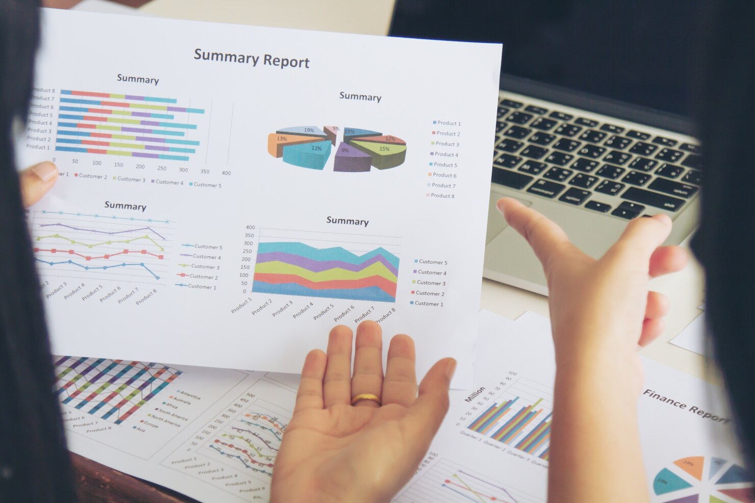 Business people analysing results of multivariate test