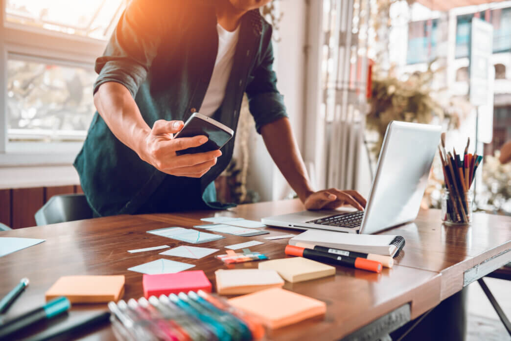 Business person looking to optimize WordPress site for mobile SEO