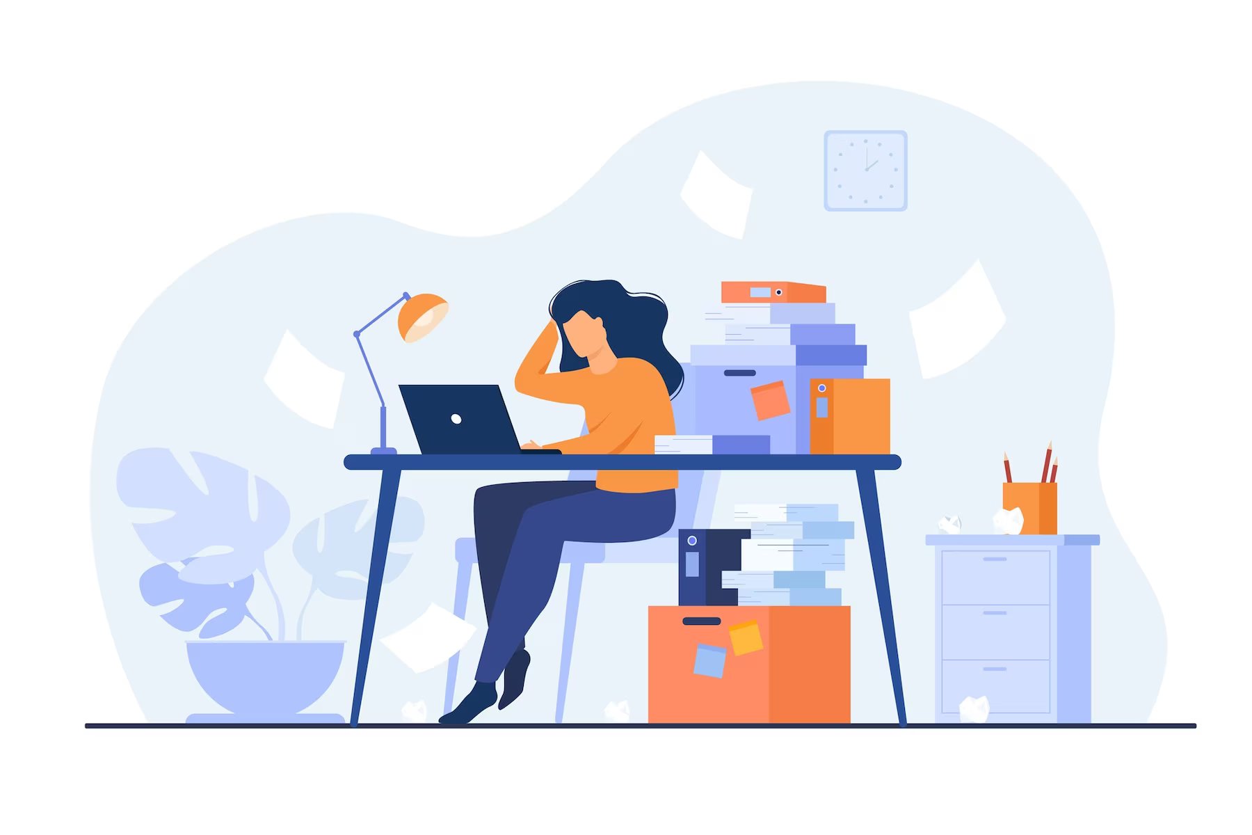 Busy employee exploring popular myths about WordPress for enterprise