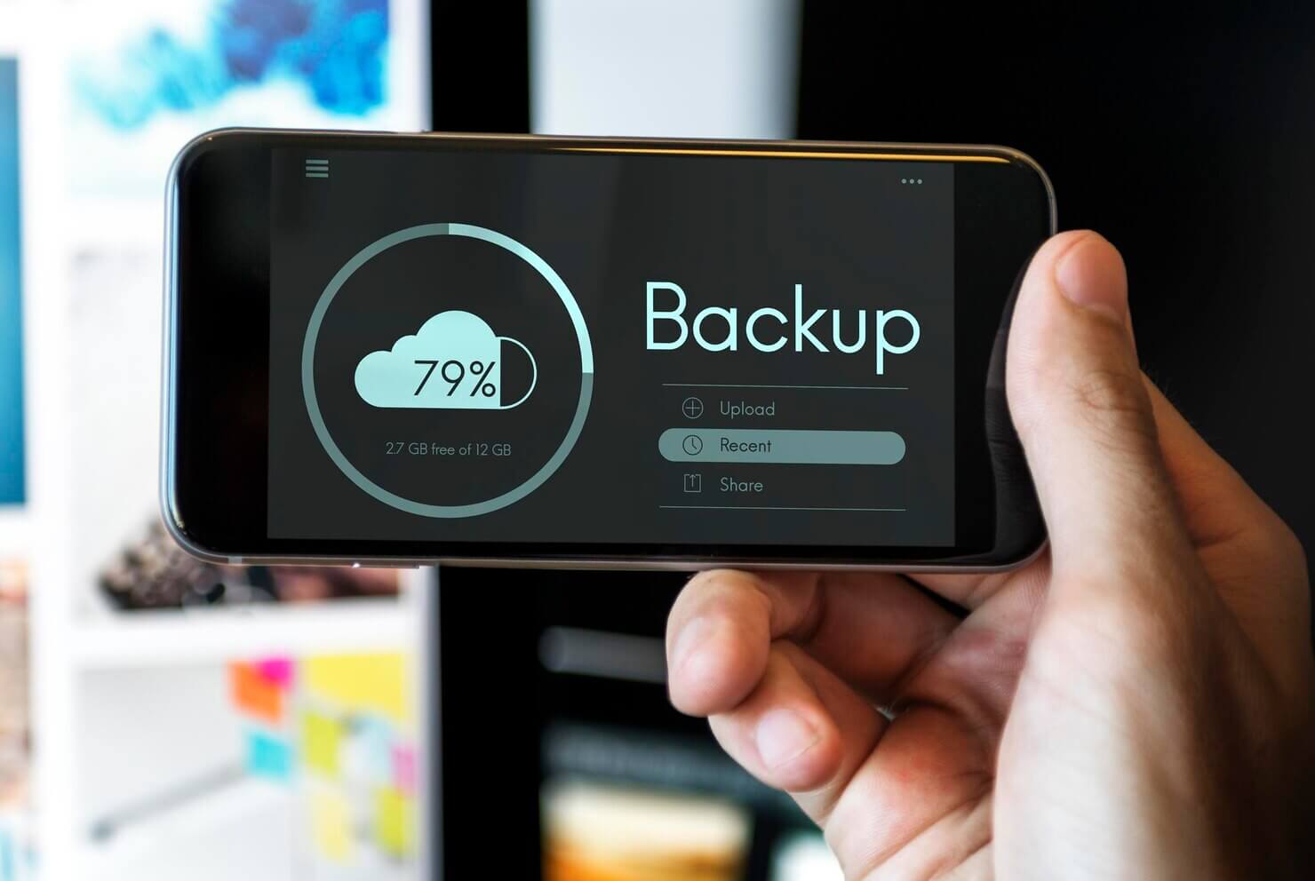 Cloud Storage for WooCommerce backup, running on mobile phone