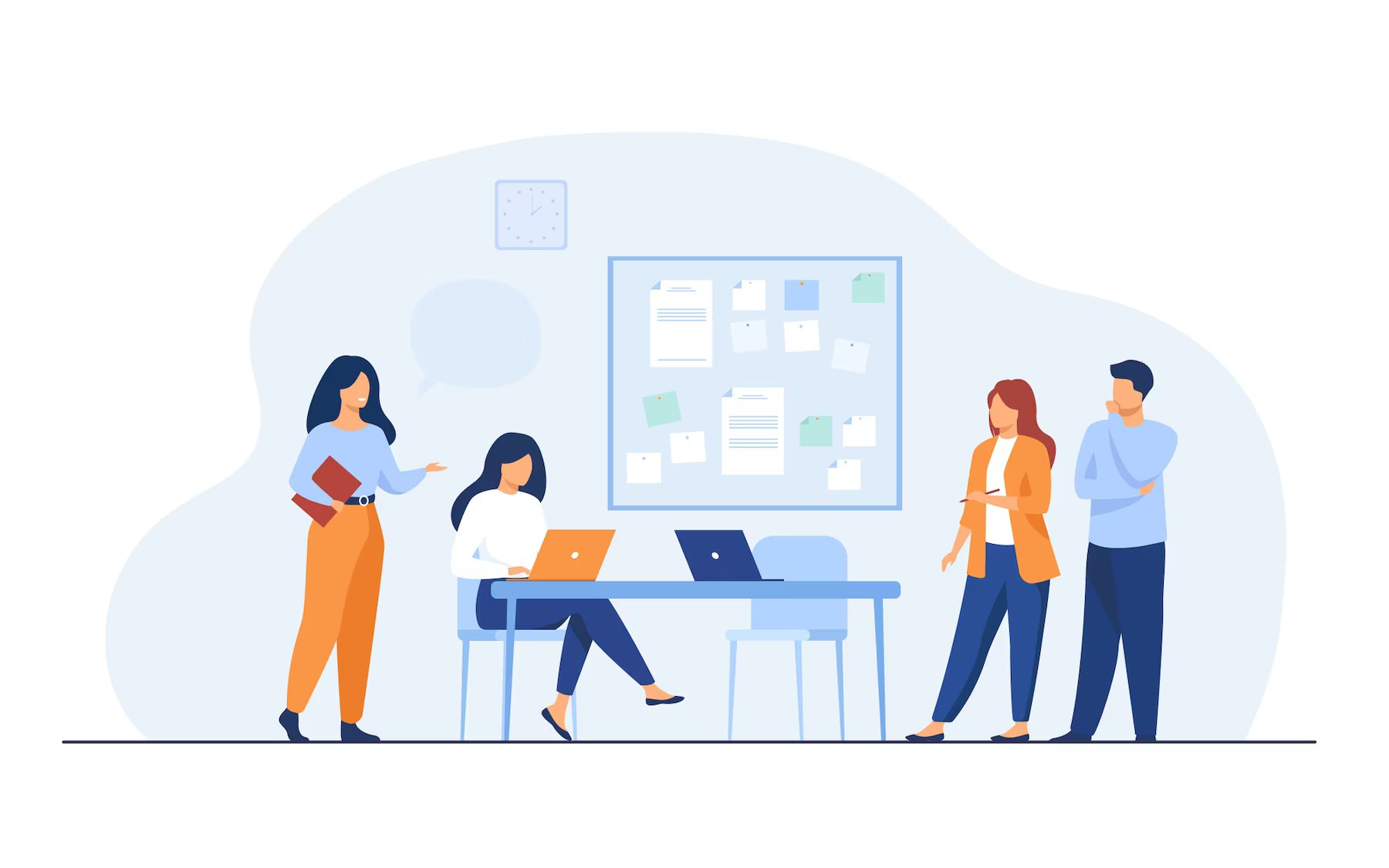 Colleagues working together to figure out if WordPress is a good fit. 