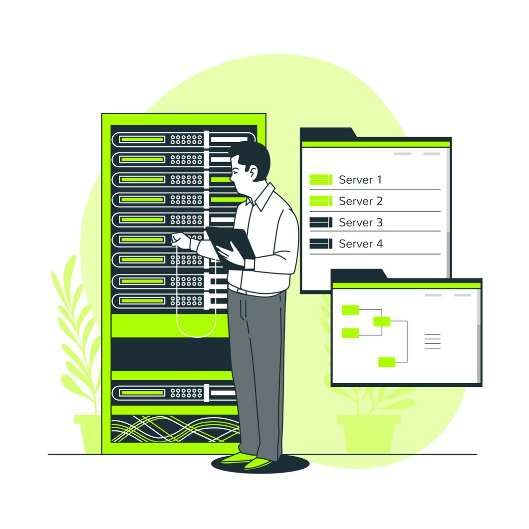 Developer checking server status after upgrading hosting service