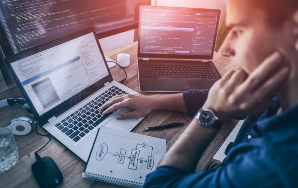 Developer working on scalable WordPress site