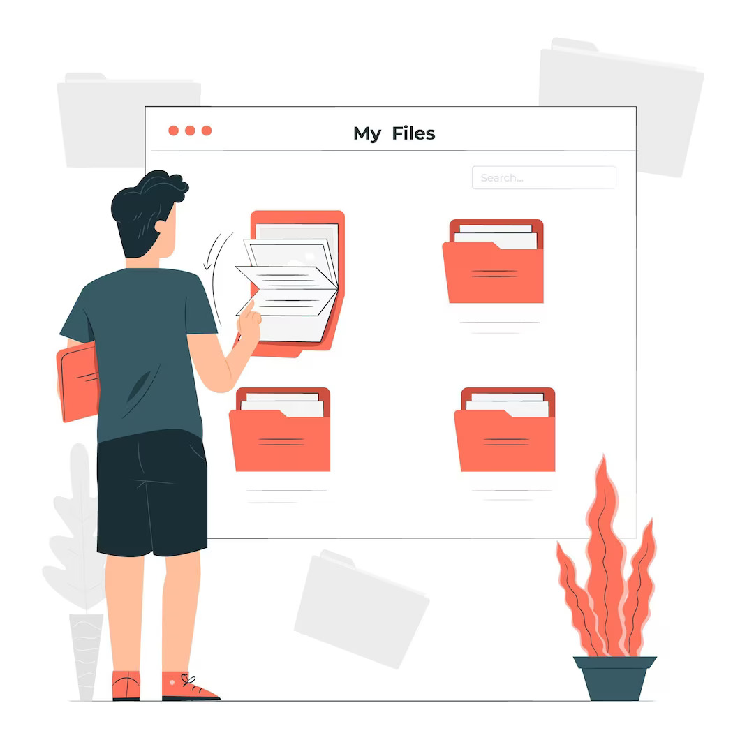 Digital files on a database