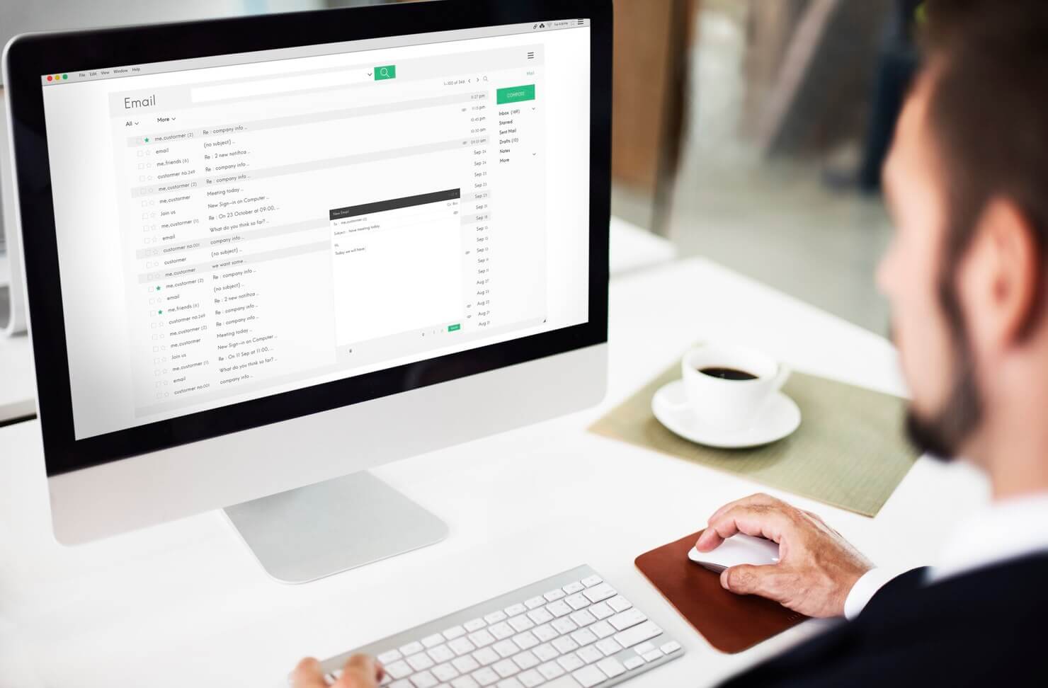 Email correspondence mail messages from contact forms on an online shop. Checking contact forms is part of the essential pre launch checklist