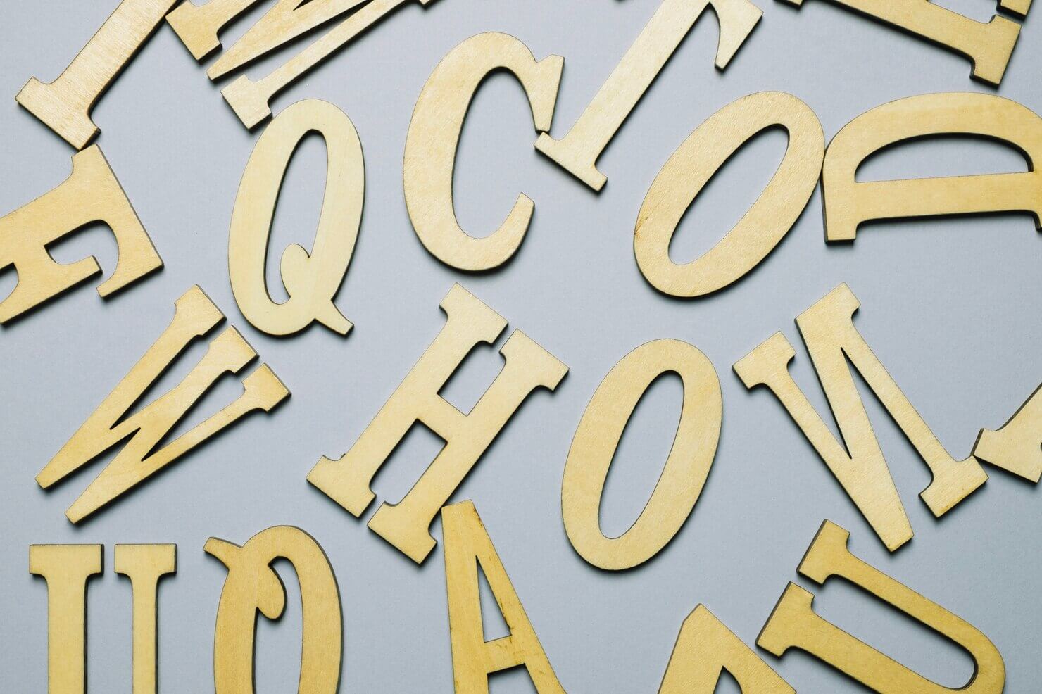 Example of typography and font chocie on a grey background
