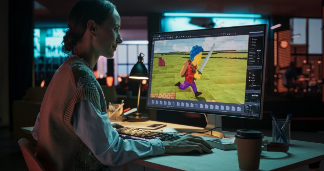 Female creating Animation in UX