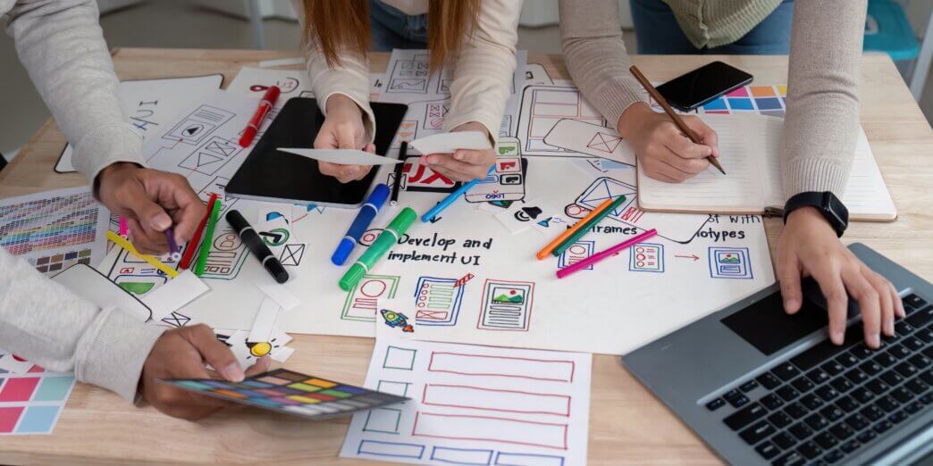 Graphic designers, web developers etc. creating UX design in financial websites
