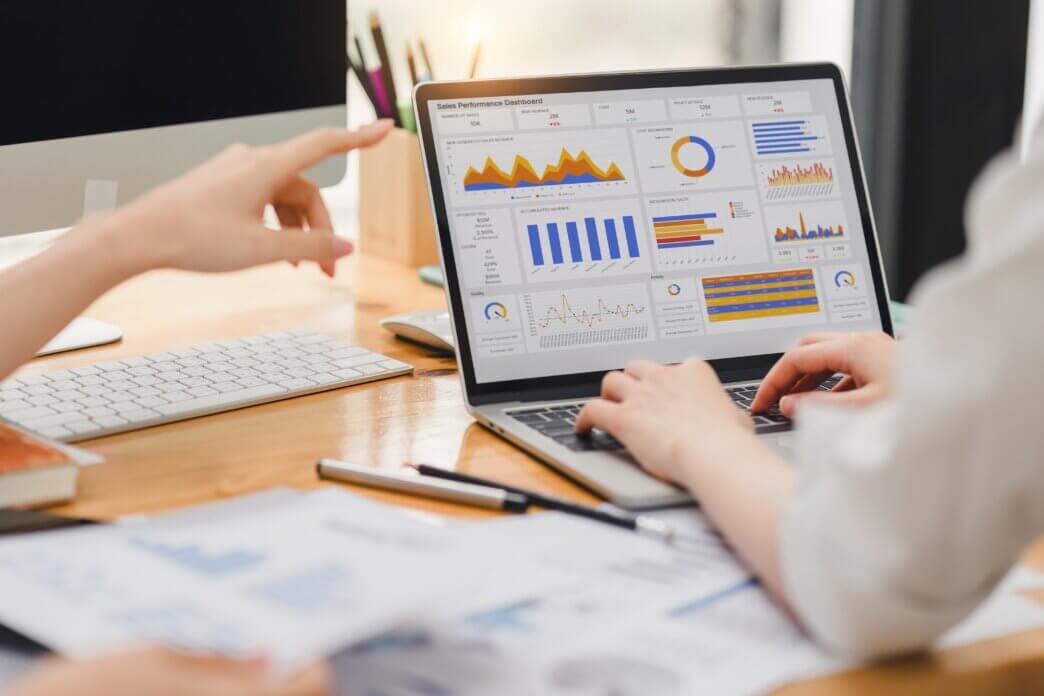 Laptop screen with a website audit can uncover revenue opportunities