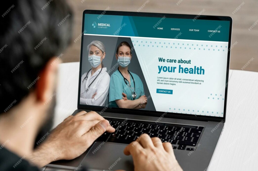 Man browsing a health care website