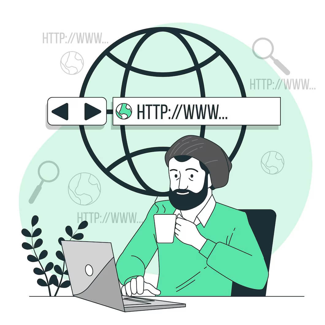 Man browsing online and checking out fixed WordPress site 