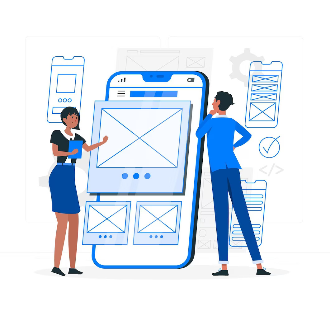 Mobile device wireframe optimization for WordPress site on smartphone