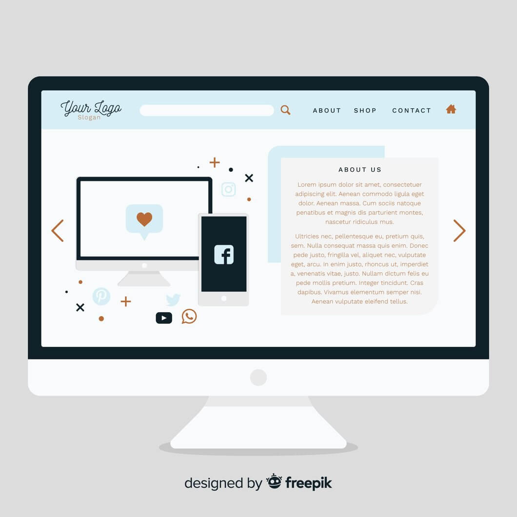 Modern web design with a logical menu order