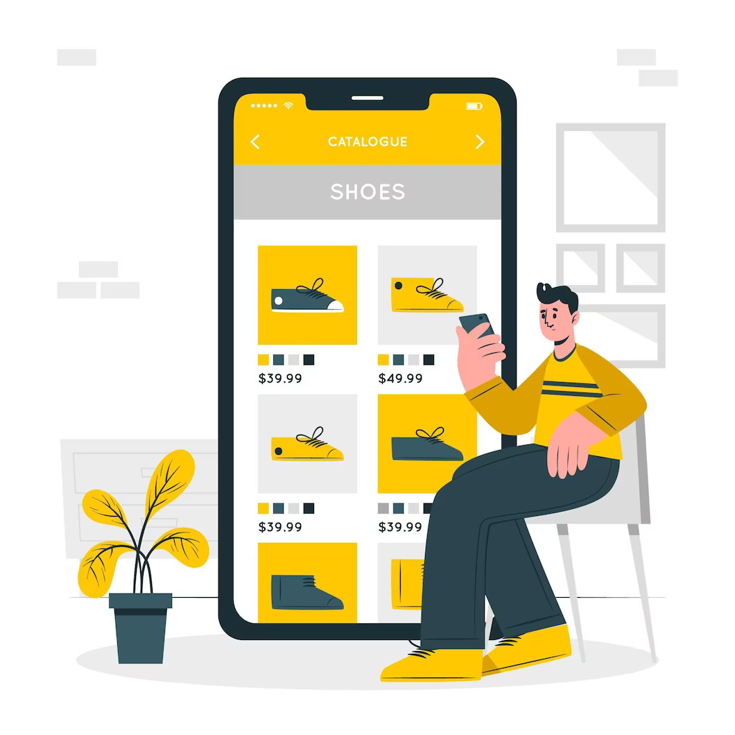 Online shop on a mobile device. Mobile first design as the future of WordPress development