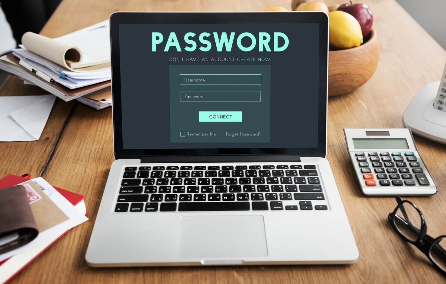 Password required on laptop screen as a security measure for WordPress site