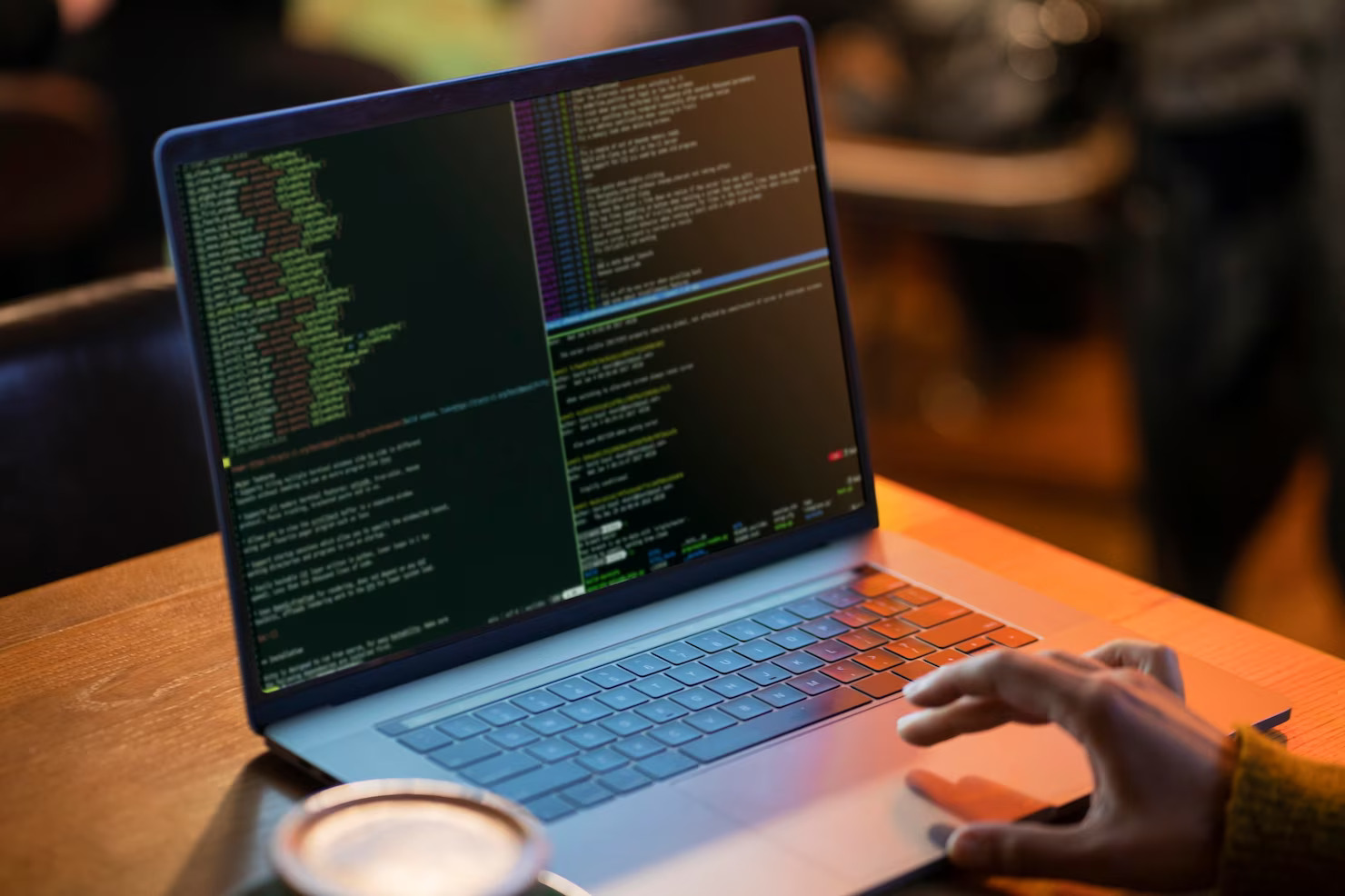 Person using coding knowledge to create interactive WordPress site
