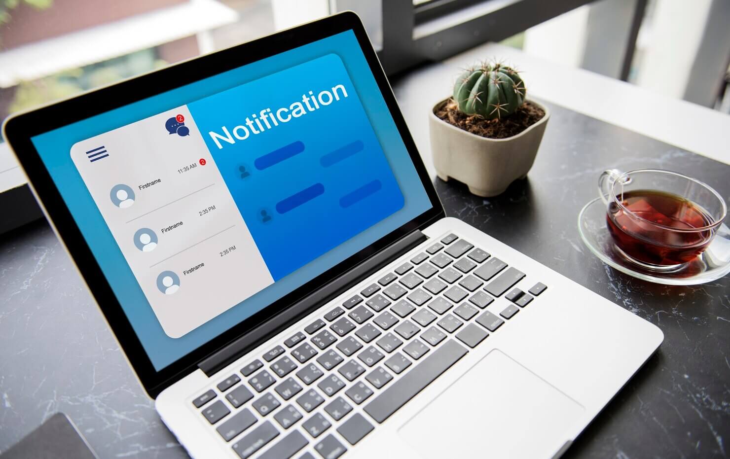 Pop notification on site's content screen