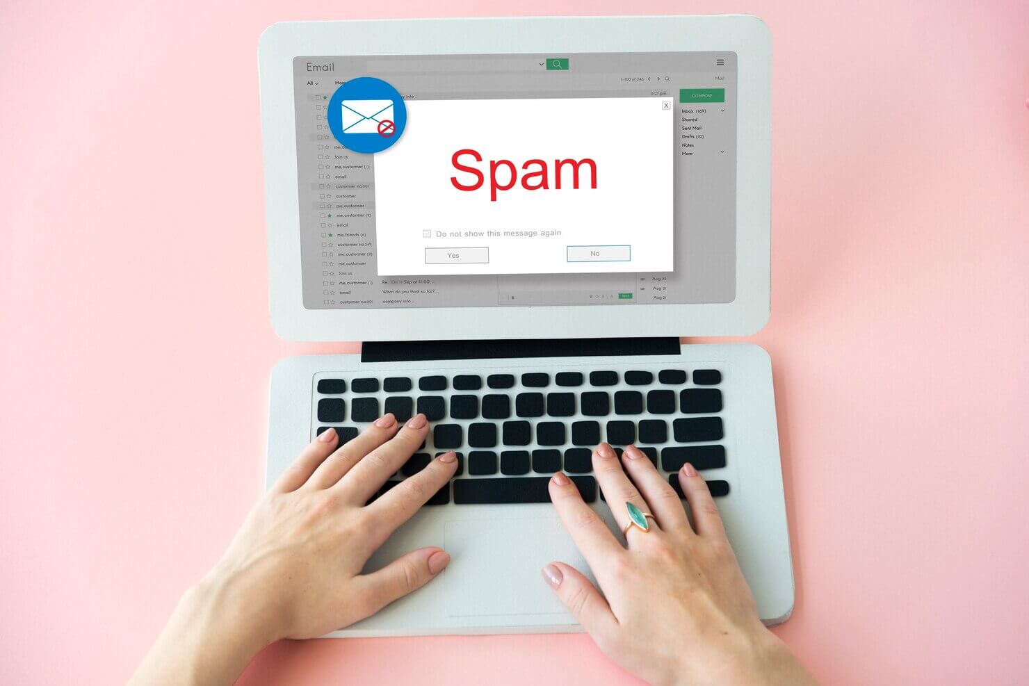 Popup Warning Window of incoming spam