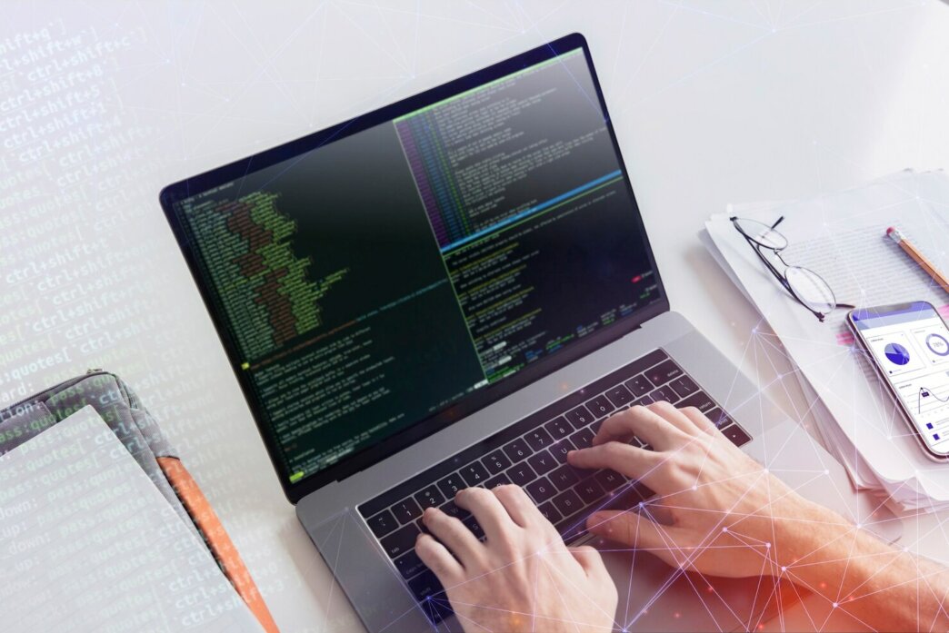 Programmer building a website with WordPress development trends