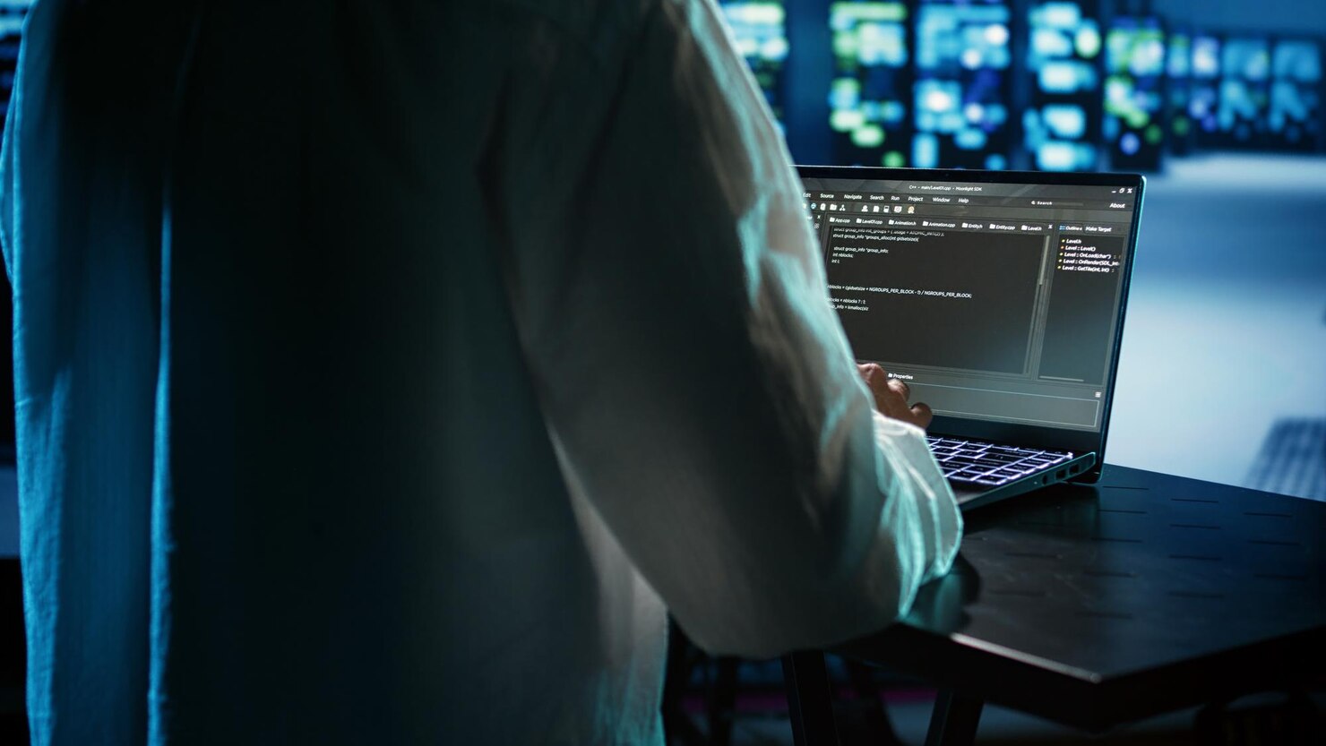 Programmer running code to future ready WordPress site