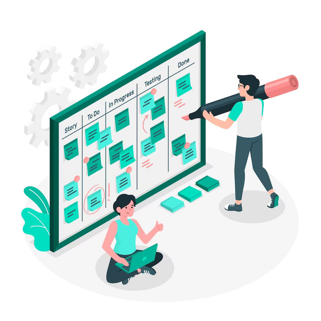 Scrum board for developers working on WordPress maintenance