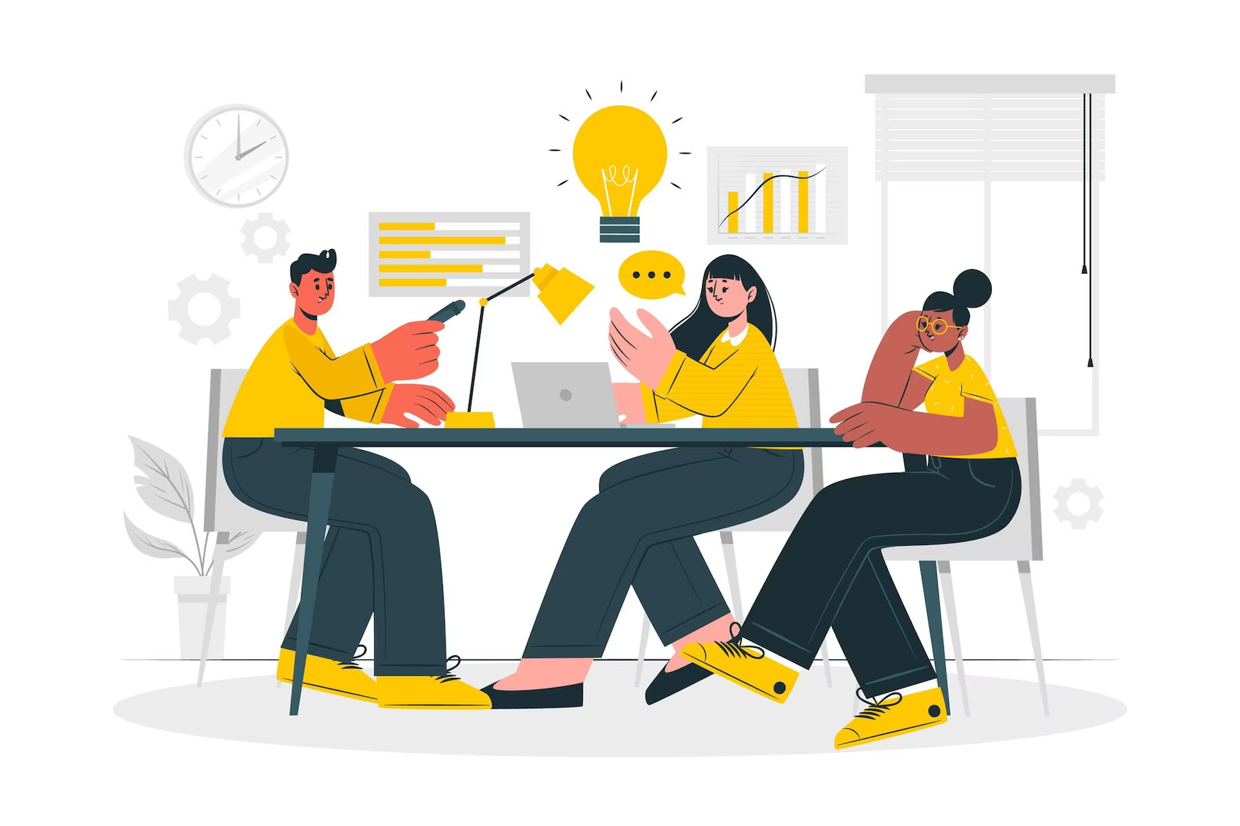 Team coming up with ideas to make content more interactive