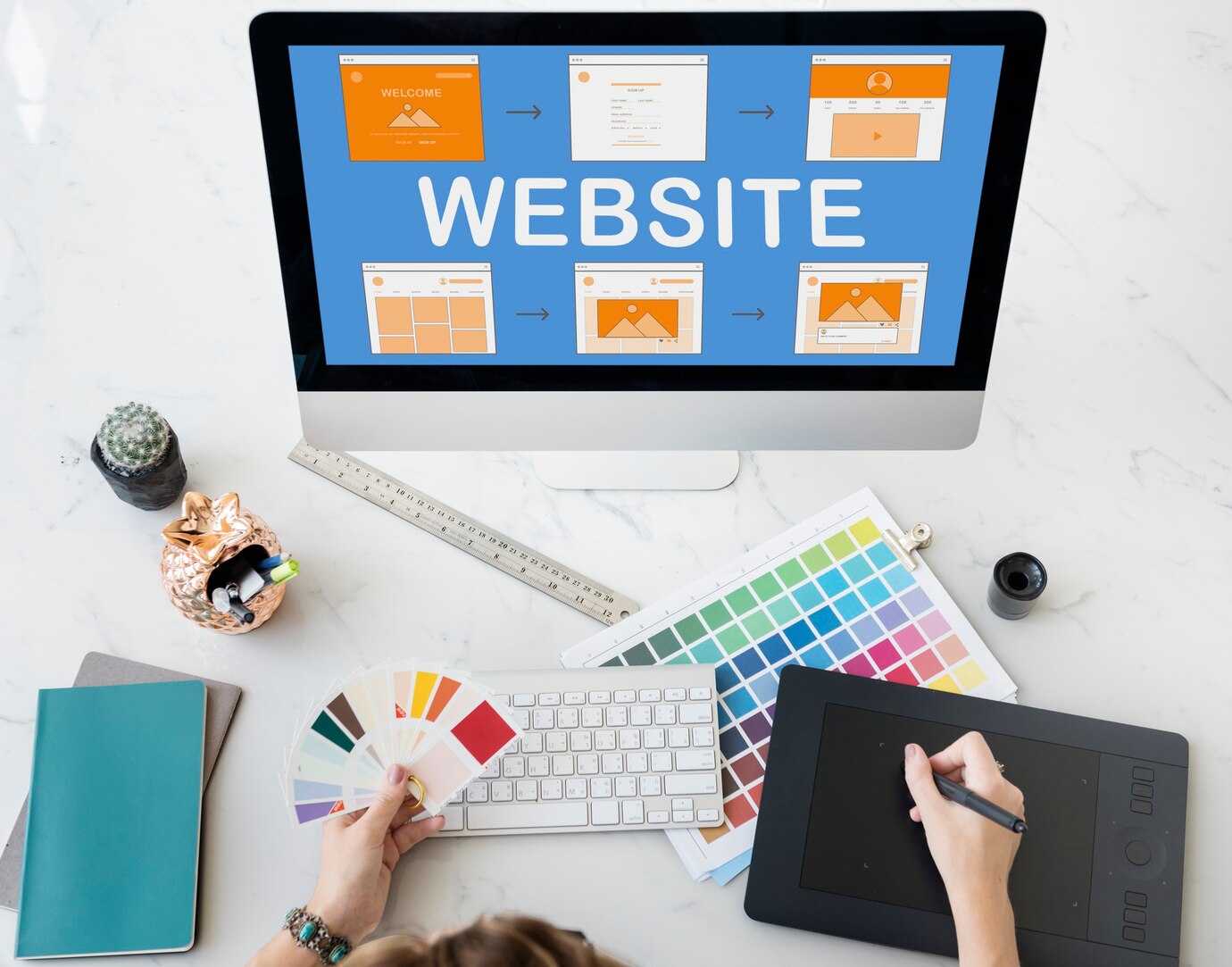 Web design with all its different elements including colors and fonts