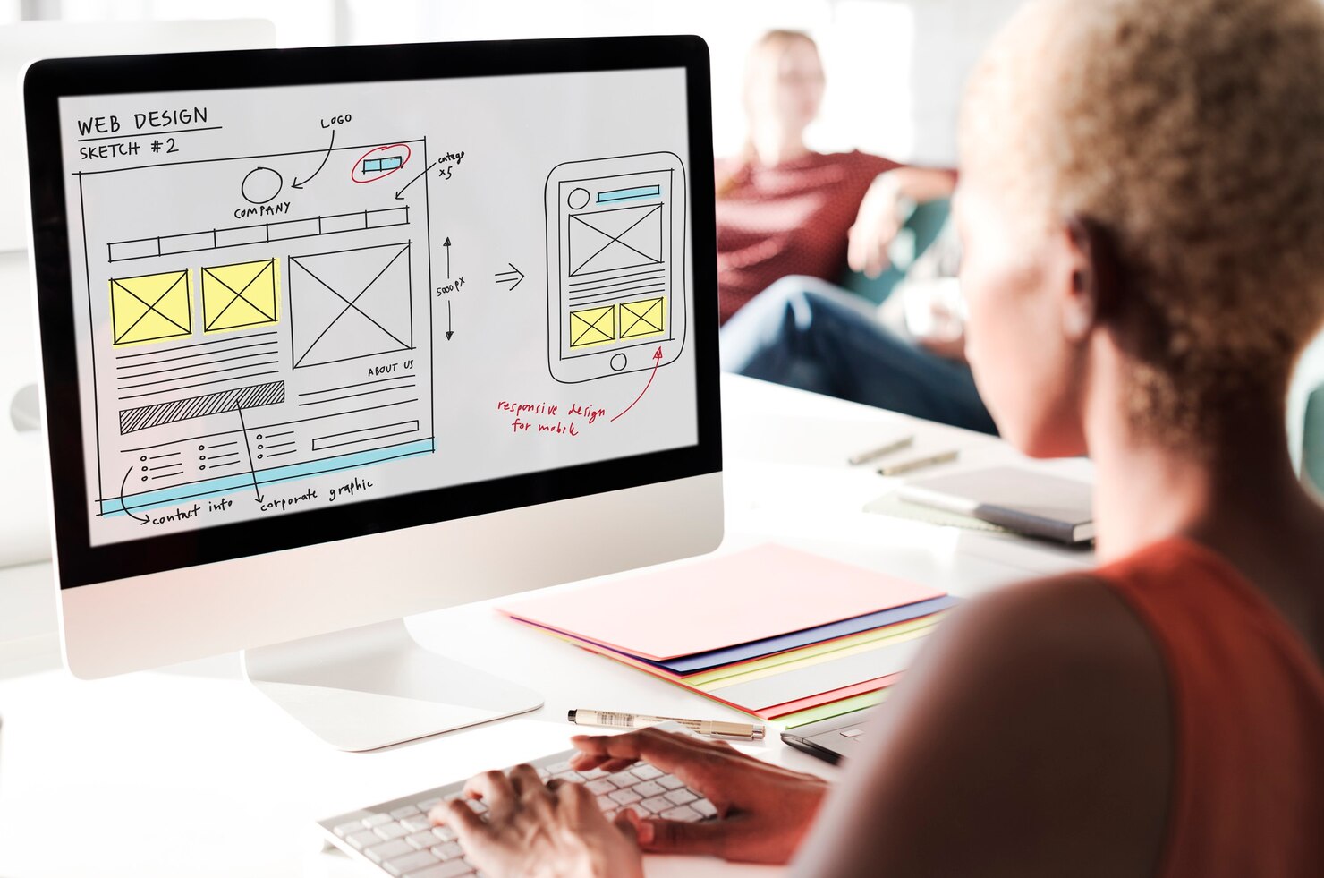 Web pages with the company logo in the center. One of many common website design mistakes