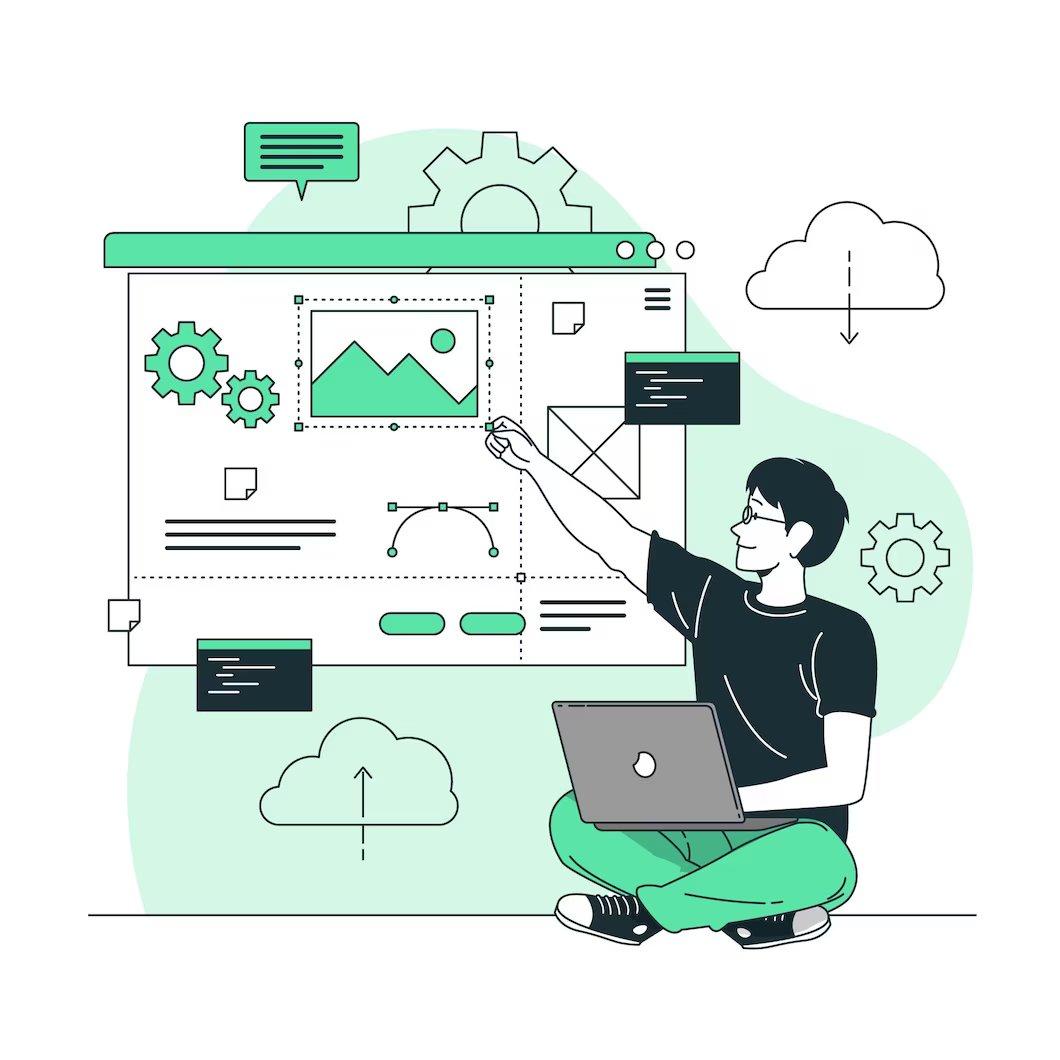 Website designer creating all visual elements for WordPress site