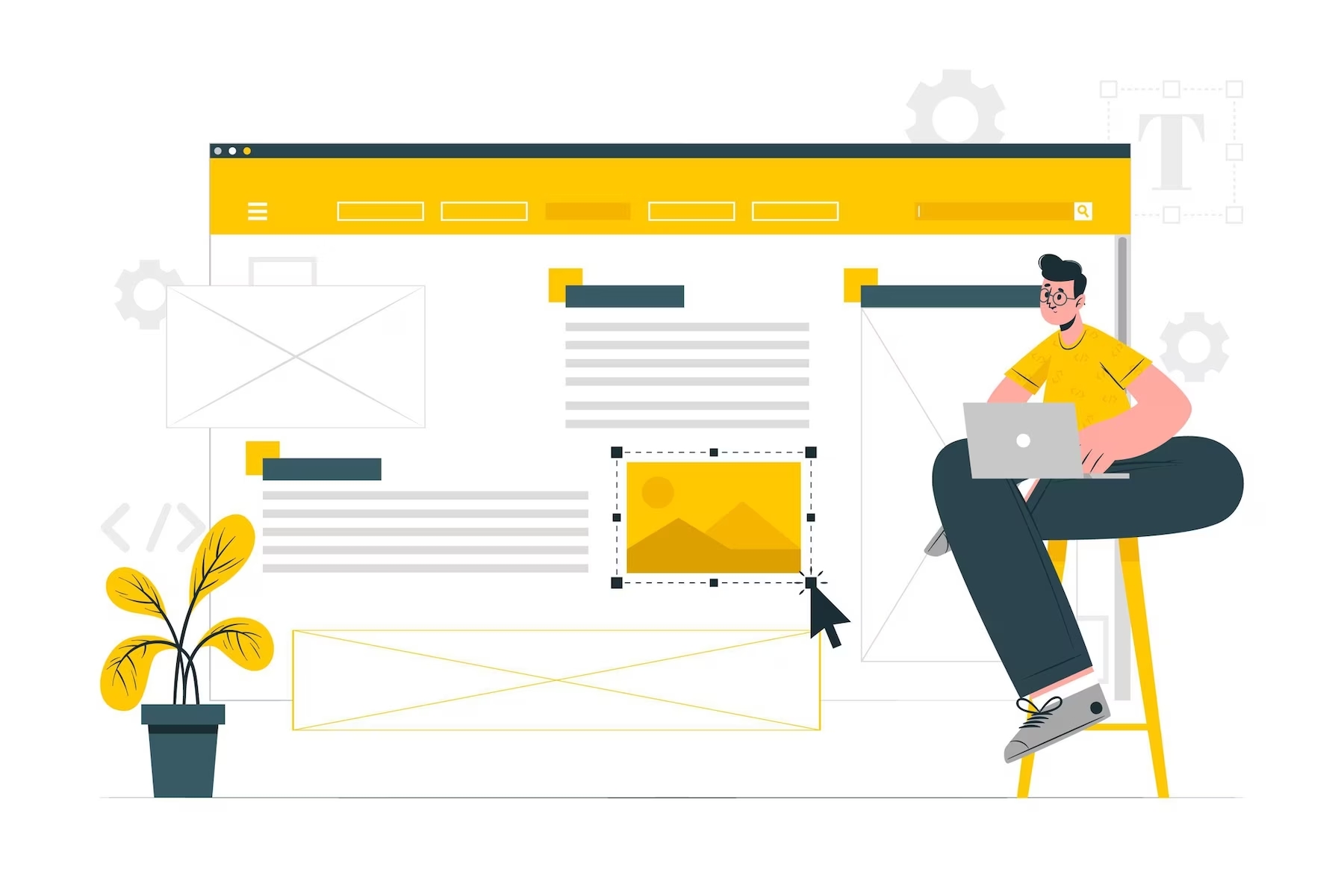 Website-designer-testing-new-media-elements-on-WordPress-staging-website