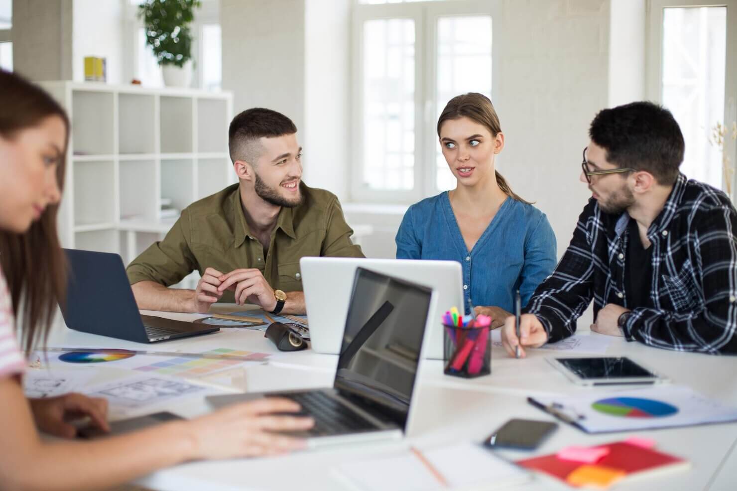 White label development team working on new services for agency owner