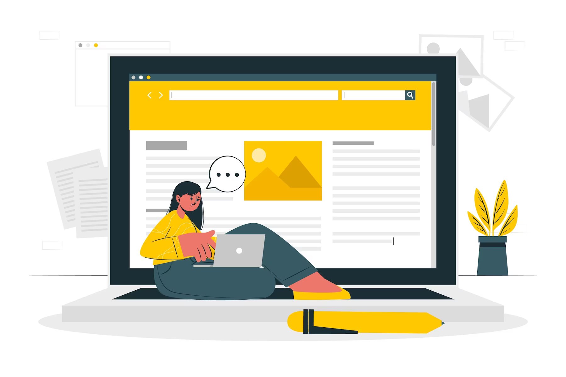 Woman exploring a WordPress site that has lowered its bounce rate