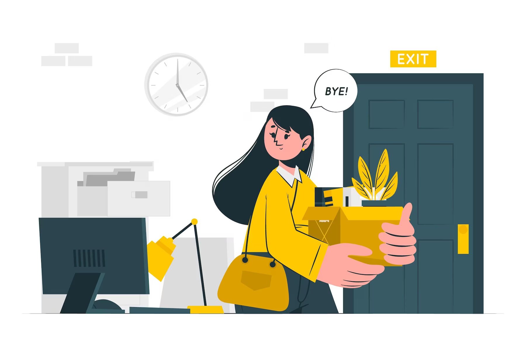 Woman leaving site. Exit rate