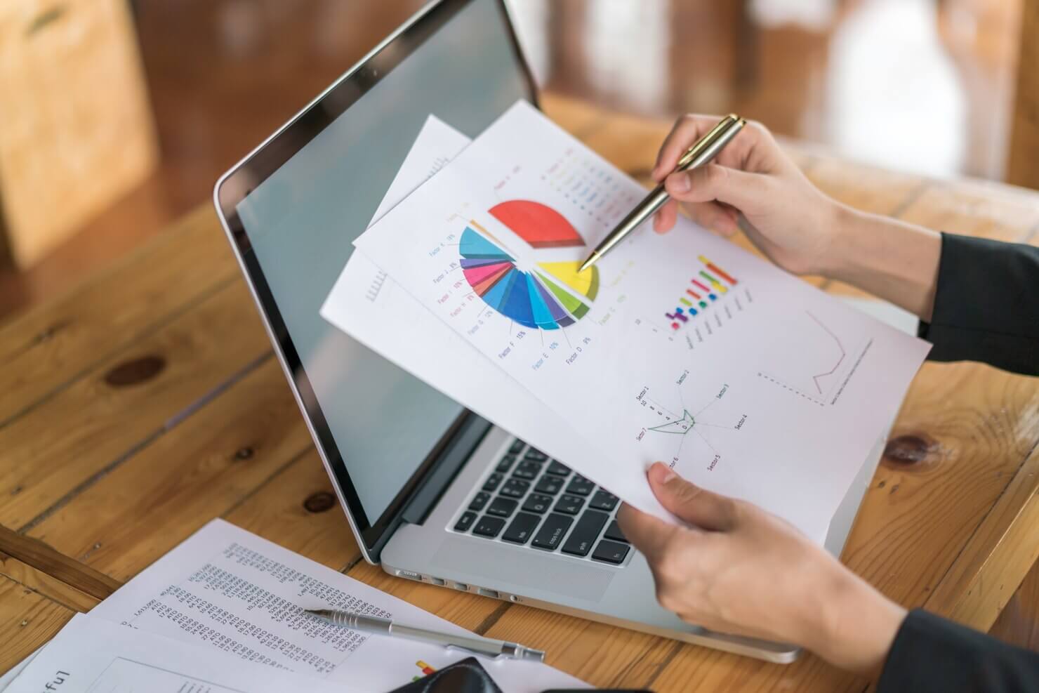 Woman looking at SEO performance charts