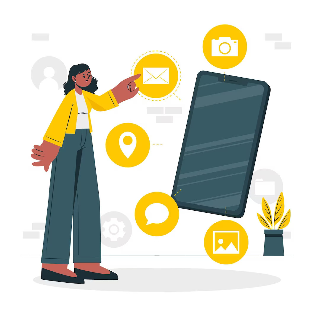 Woman picking from various progressive web apps