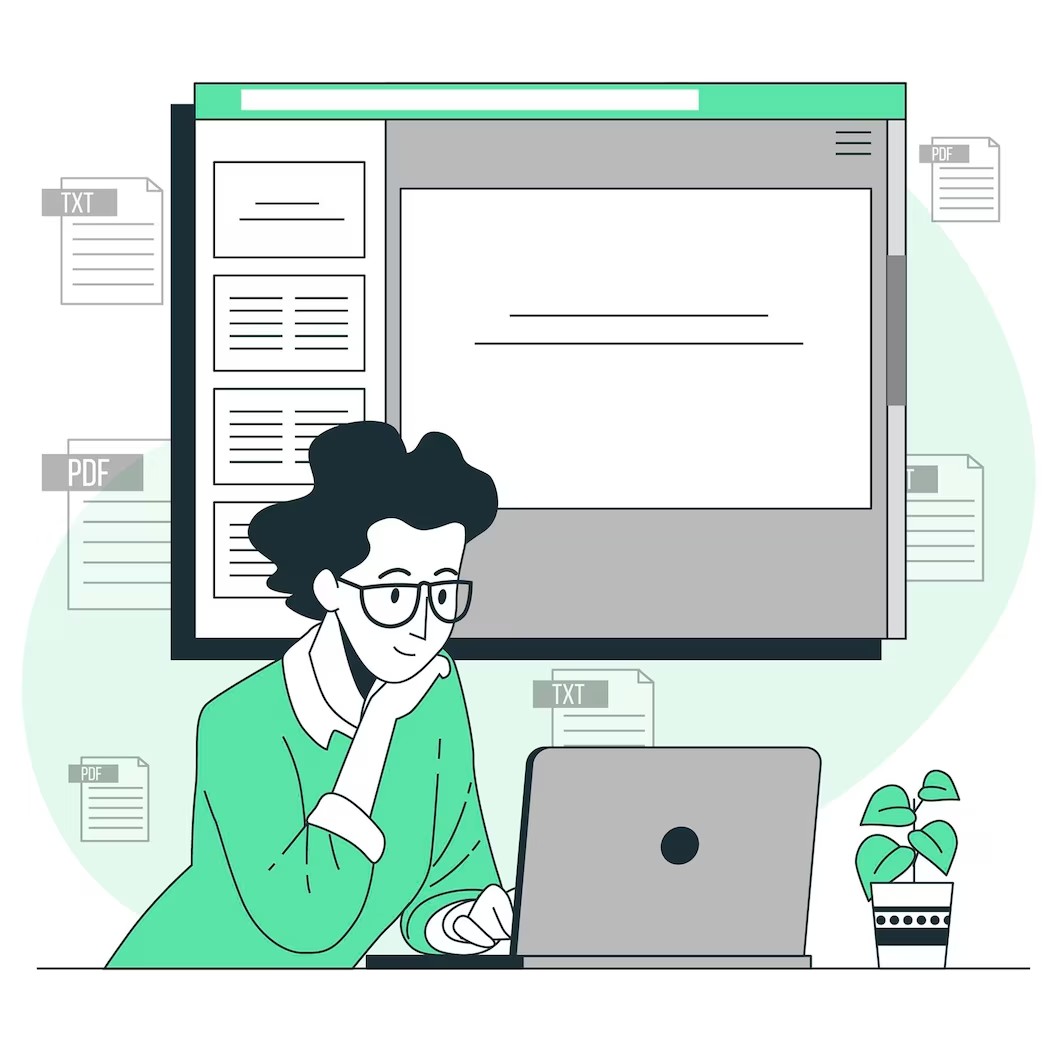 Woman securing website database and creating a backup