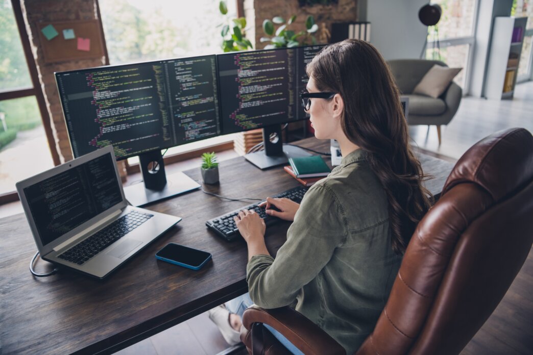 Woman working on migration to WordPress project