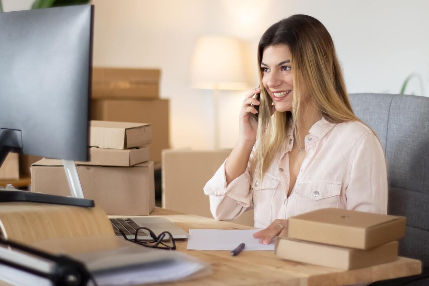 Young woman getting more information about optimizing WooCommerce for bulk orders and wholesale