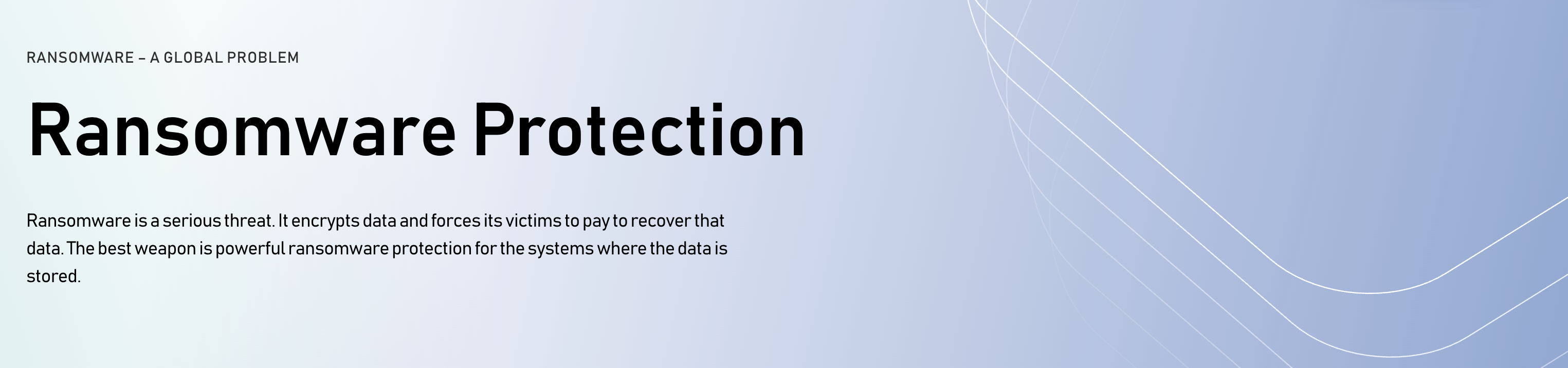Ransom protection landing page hero section